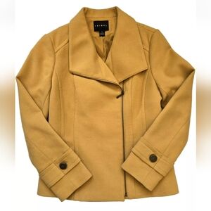 TRIBAL Womens Moto Jacket Coat Mustard Size 4